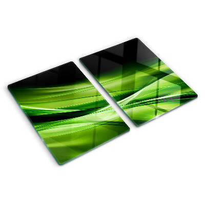 Glass kitchen board Green abstract waves