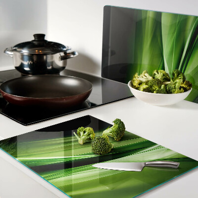 Glass kitchen board Green abstract waves