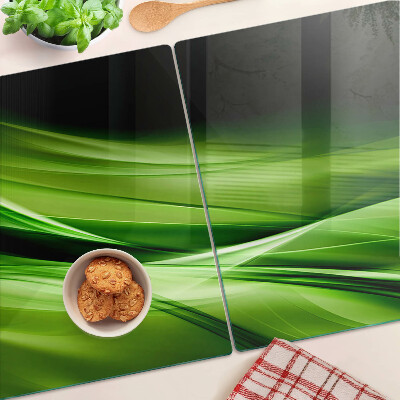 Glass kitchen board Green abstract waves
