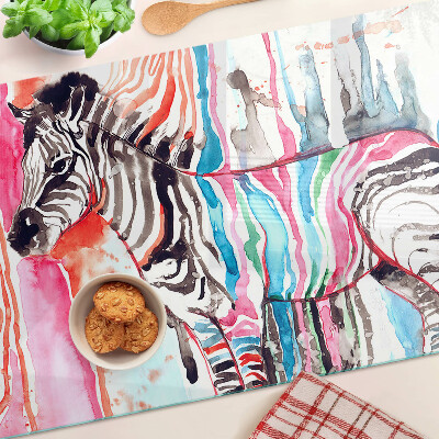 Chopping board Zebra in colorful stripes