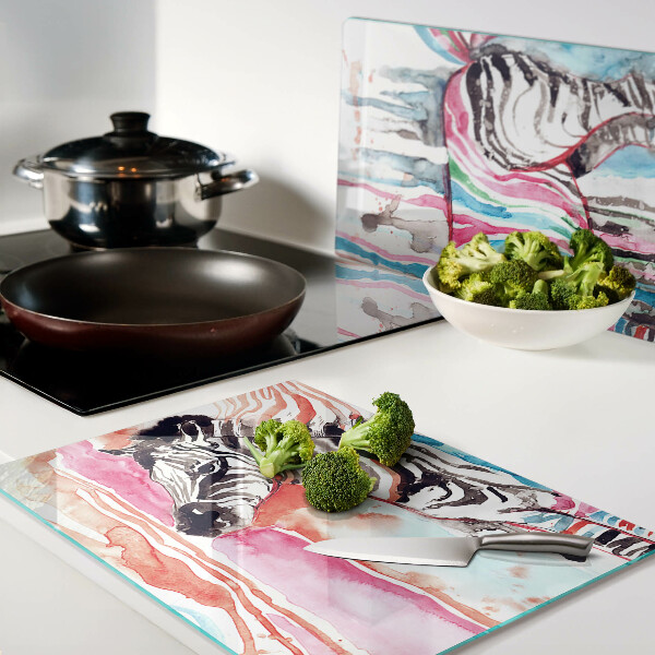 Chopping board Zebra in colorful stripes