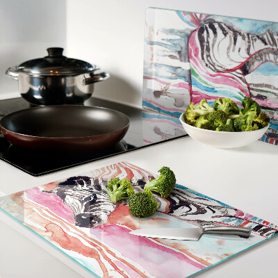 Chopping board Zebra in colorful stripes