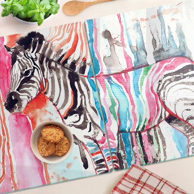 Chopping board Zebra in colorful stripes