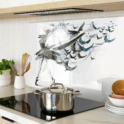 Chopping board glass Winged Dance