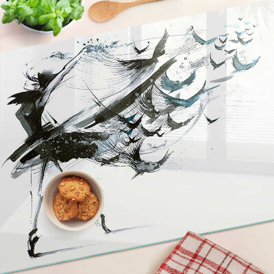 Chopping board glass Winged Dance