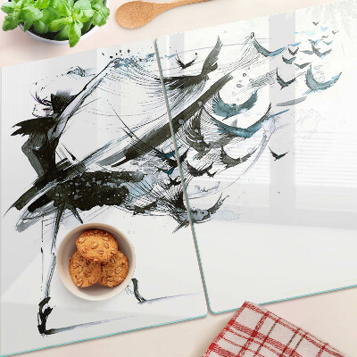 Chopping board glass Winged Dance