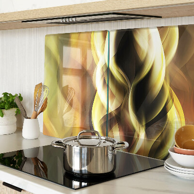 Glass chopping board Abstract waves in shades of gold