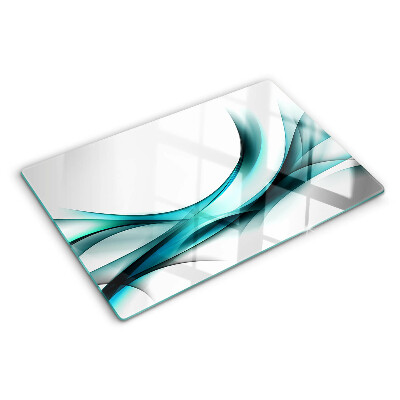 Chopping board glass Waves in shades of blue