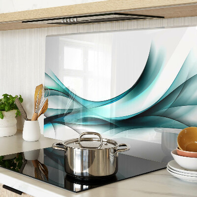 Chopping board glass Waves in shades of blue