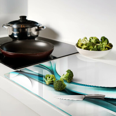 Chopping board glass Waves in shades of blue