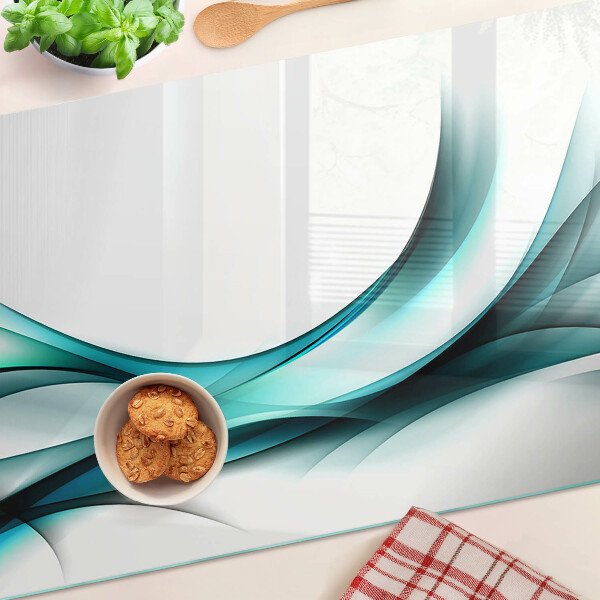 Chopping board glass Waves in shades of blue