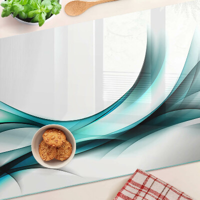 Chopping board glass Waves in shades of blue