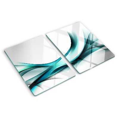 Chopping board glass Waves in shades of blue