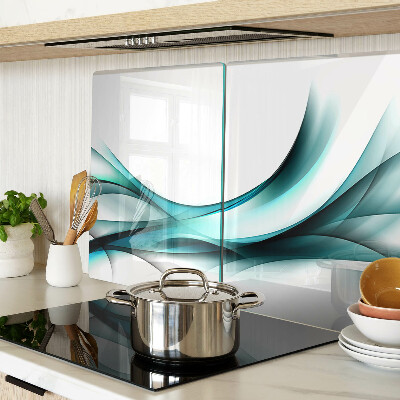 Chopping board glass Waves in shades of blue