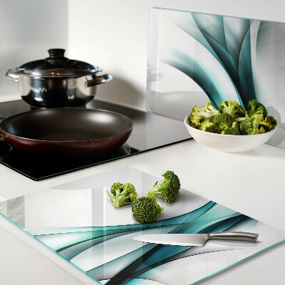 Chopping board glass Waves in shades of blue