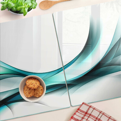 Chopping board glass Waves in shades of blue