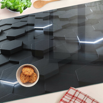 Glass chopping board Hexagonal pattern with a 3D effect