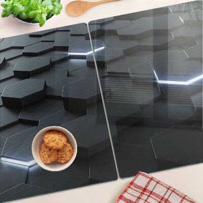 Glass chopping board Hexagonal pattern with a 3D effect