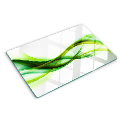 Glass cutting board Waves in shades of green