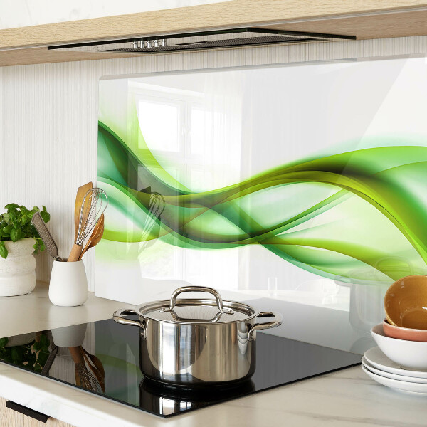 Glass cutting board Waves in shades of green