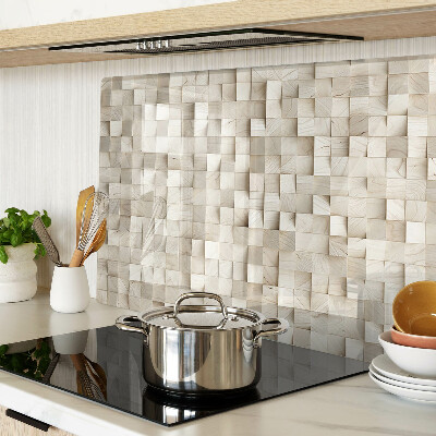 Glass kitchen board Mosaic motif in neutral shades