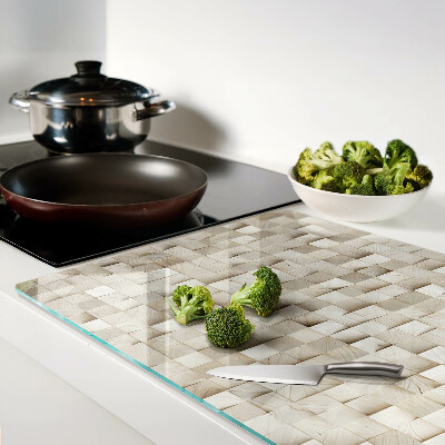 Glass kitchen board Mosaic motif in neutral shades