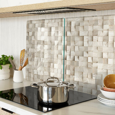 Glass kitchen board Mosaic motif in neutral shades