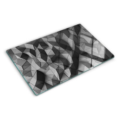 Chopping board glass Abstract geometric pattern in shades of gray