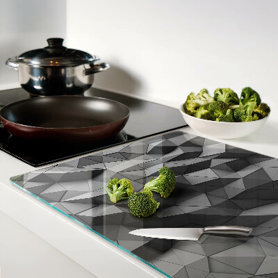 Chopping board glass Abstract geometric pattern in shades of gray