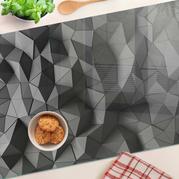 Chopping board glass Abstract geometric pattern in shades of gray