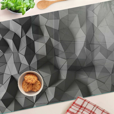 Chopping board glass Abstract geometric pattern in shades of gray