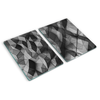 Chopping board glass Abstract geometric pattern in shades of gray