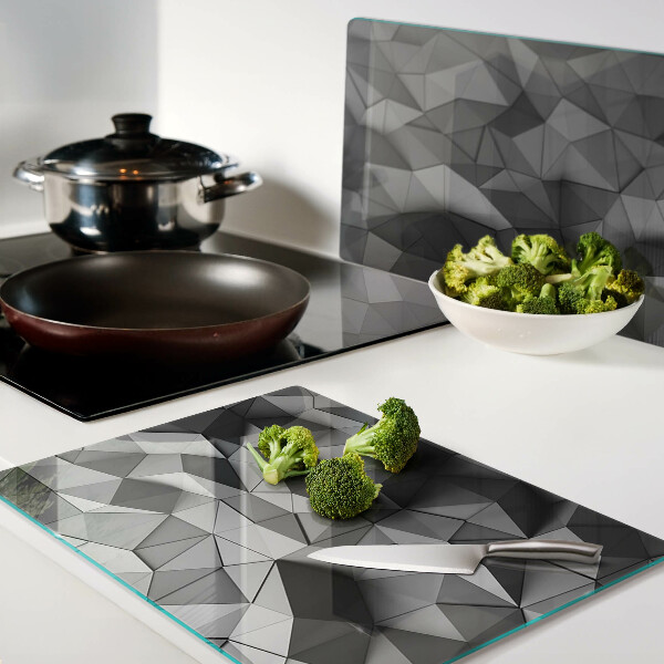 Chopping board glass Abstract geometric pattern in shades of gray