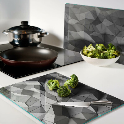 Chopping board glass Abstract geometric pattern in shades of gray