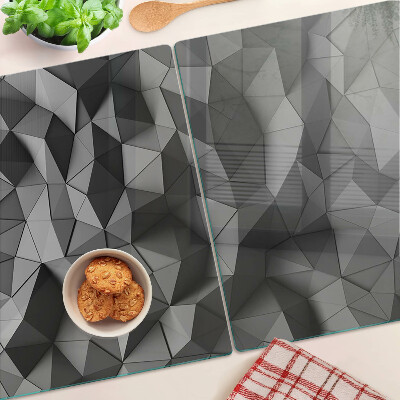 Chopping board glass Abstract geometric pattern in shades of gray
