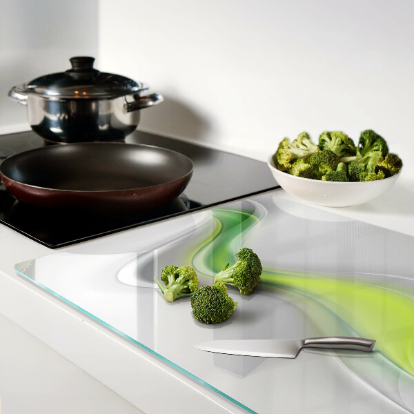 Cutting board Waves in shades of green
