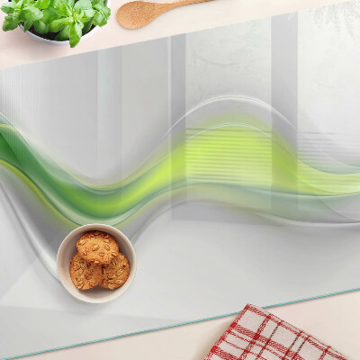 Cutting board Waves in shades of green
