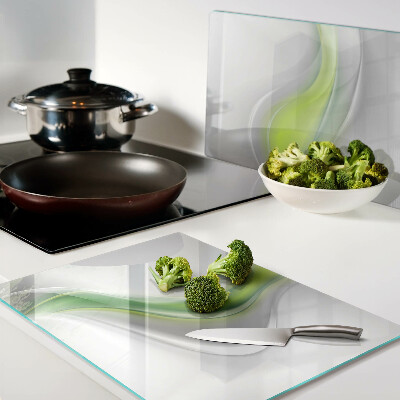 Cutting board Waves in shades of green