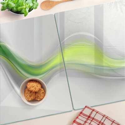 Cutting board Waves in shades of green