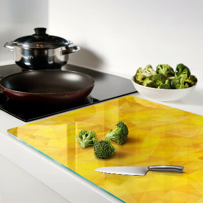 Glass chopping board Yellow geometric mosaic