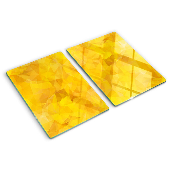 Glass chopping board Yellow geometric mosaic