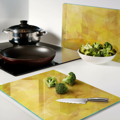 Glass chopping board Yellow geometric mosaic