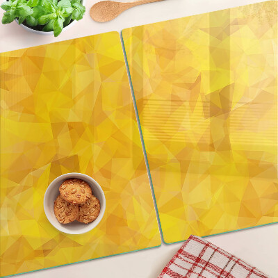 Glass chopping board Yellow geometric mosaic