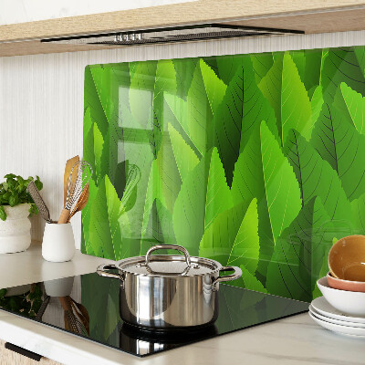 Glass chopping board Leaves in shades of green