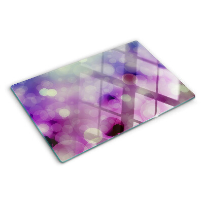 Glass cutting board Bokeh in shades of purple and pink