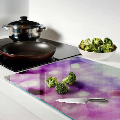 Glass cutting board Bokeh in shades of purple and pink