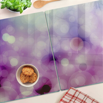 Glass cutting board Bokeh in shades of purple and pink