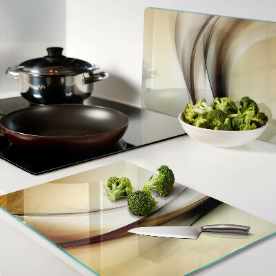 Chopping board Abstract waves in shades of beige