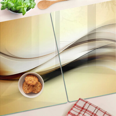 Chopping board Abstract waves in shades of beige