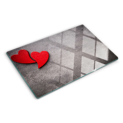Cutting board Heart in the background of the window